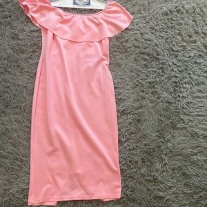 Pink off the shoulder dress